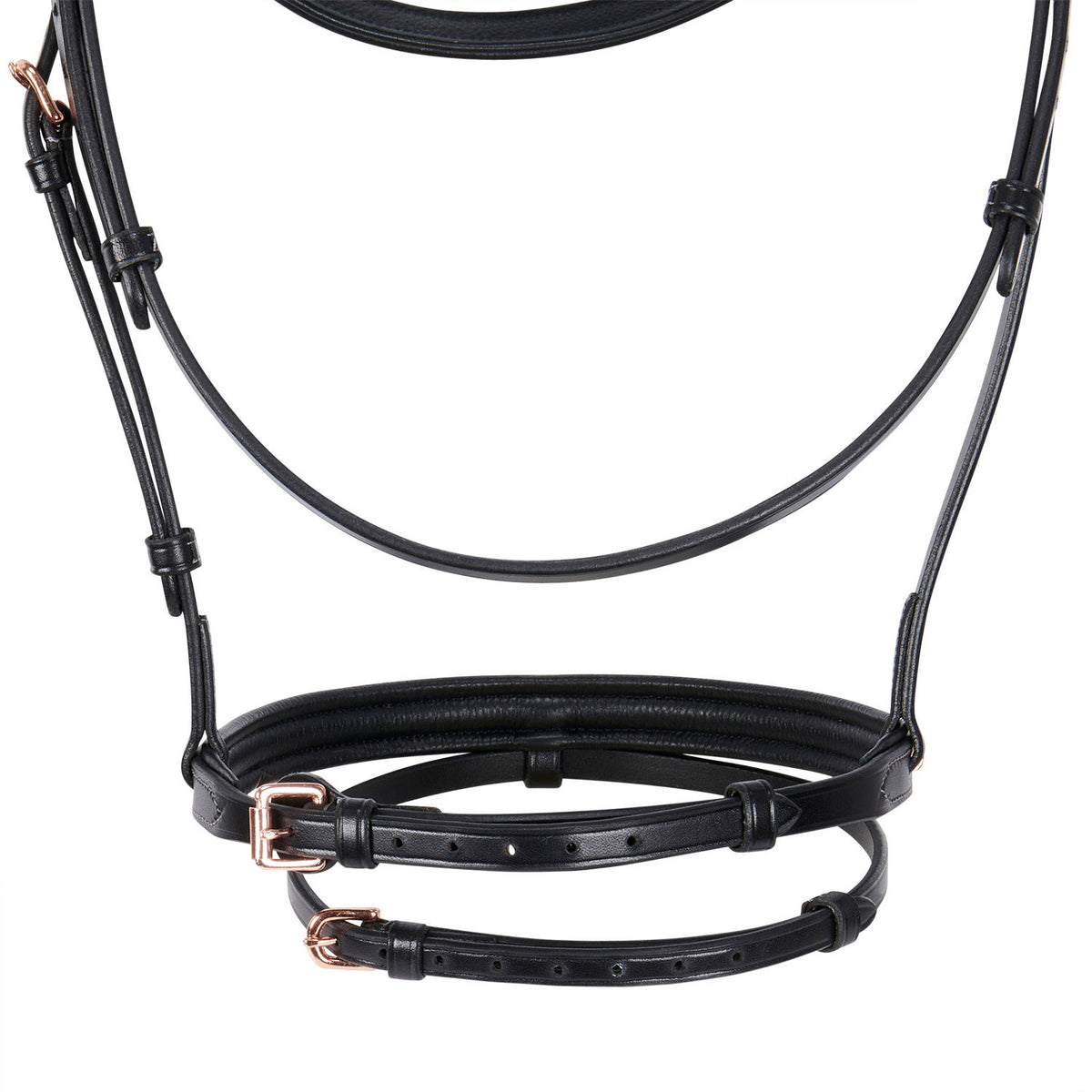 Equestro English clincher leather bridle colour rose gold