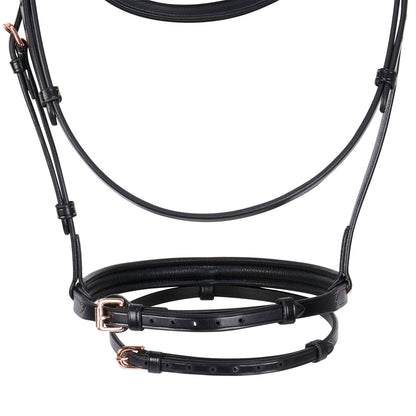 Equestro English clincher leather bridle colour rose gold