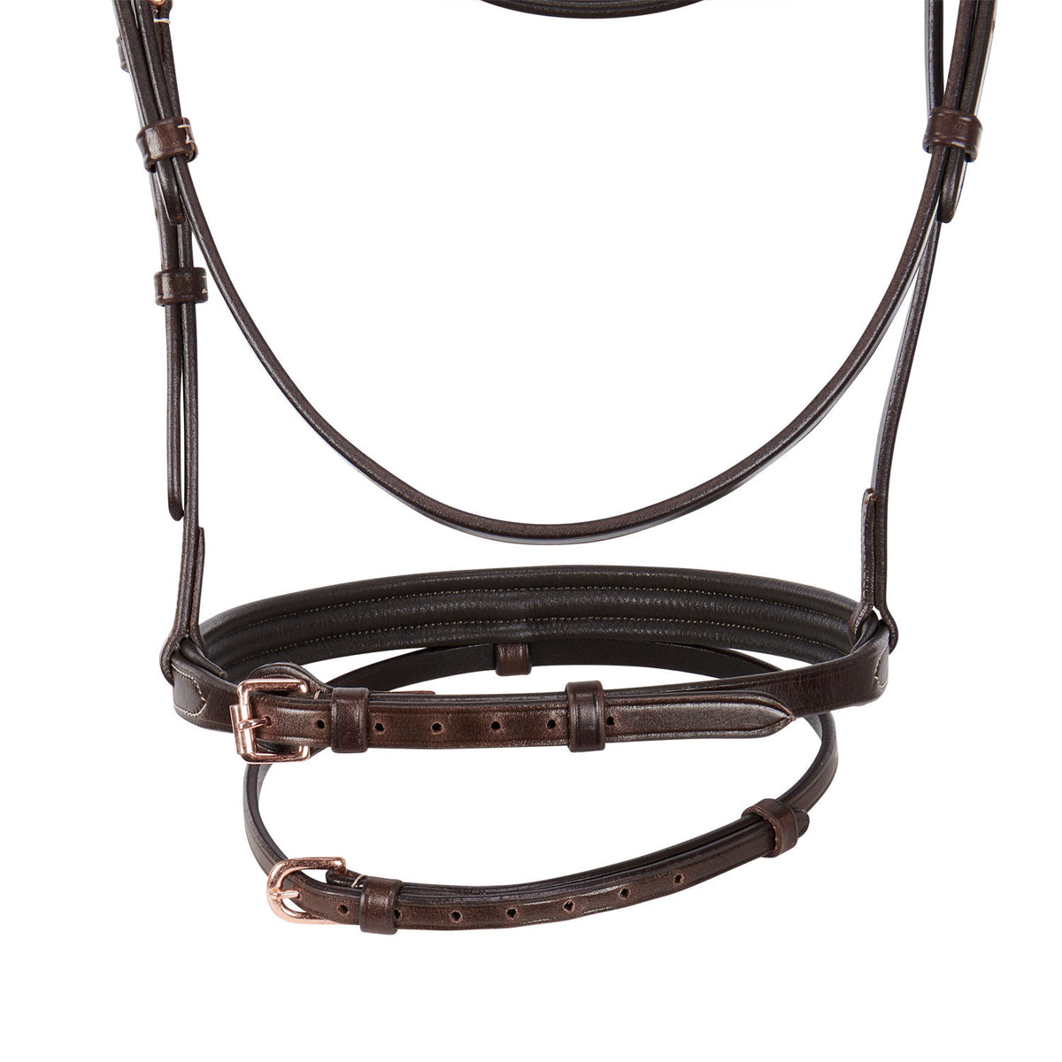 Equestro English clincher leather bridle colour rose gold