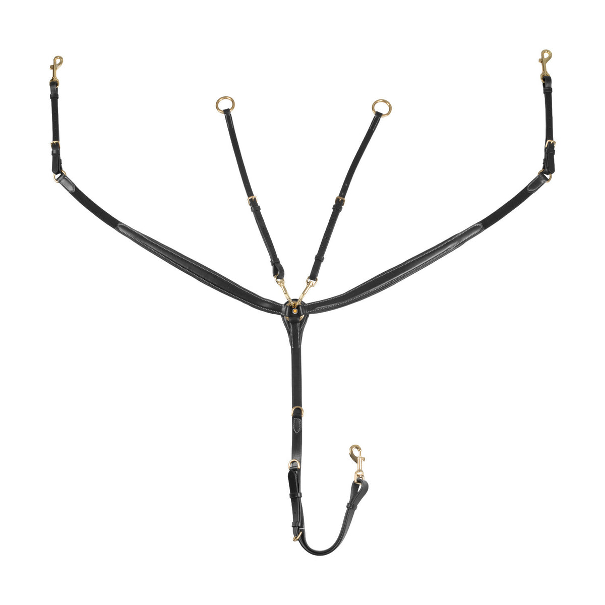 Equestro Tanned leather fork breastplate with steel buckles NEW