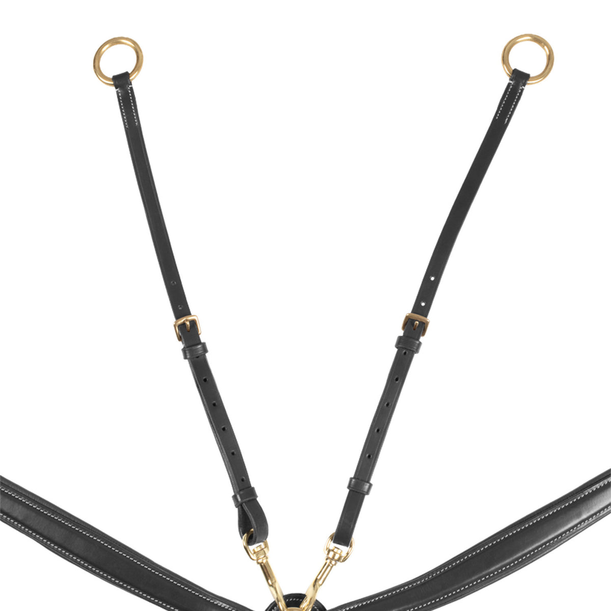 Equestro Tanned leather fork breastplate with steel buckles NEW