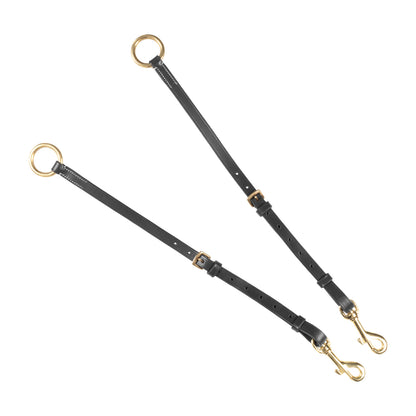 Equestro Tanned leather fork breastplate with steel buckles NEW