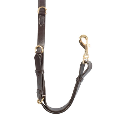 Equestro Tanned leather fork breastplate with steel buckles NEW