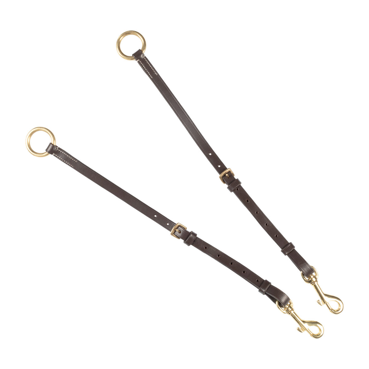 Equestro Tanned leather fork breastplate with steel buckles NEW