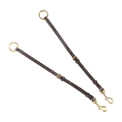 Equestro Tanned leather fork breastplate with steel buckles NEW