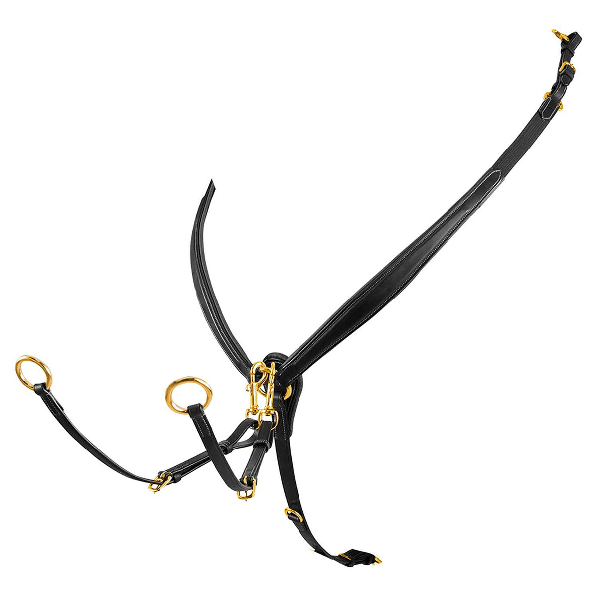Equestro Tanned leather fork breastplate with steel buckles