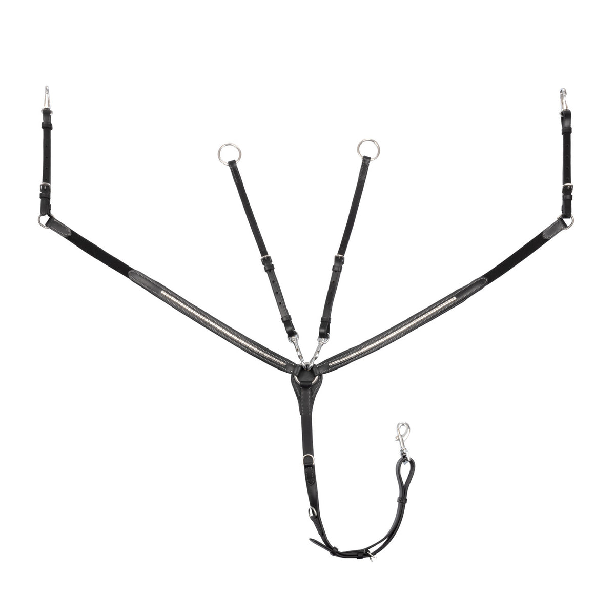 Equestro Tanned leather fork breastplate with silver clincher