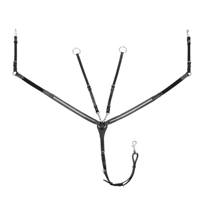 Equestro Tanned leather fork breastplate with silver clincher