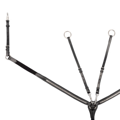 Equestro Tanned leather fork breastplate with silver clincher