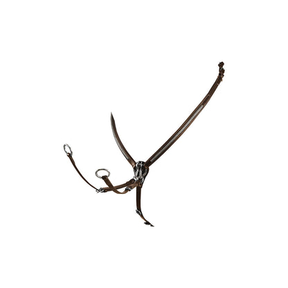 Equestro Tanned leather fork breastplate with silver clincher
