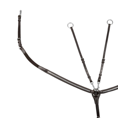 Equestro Tanned leather fork breastplate with silver clincher