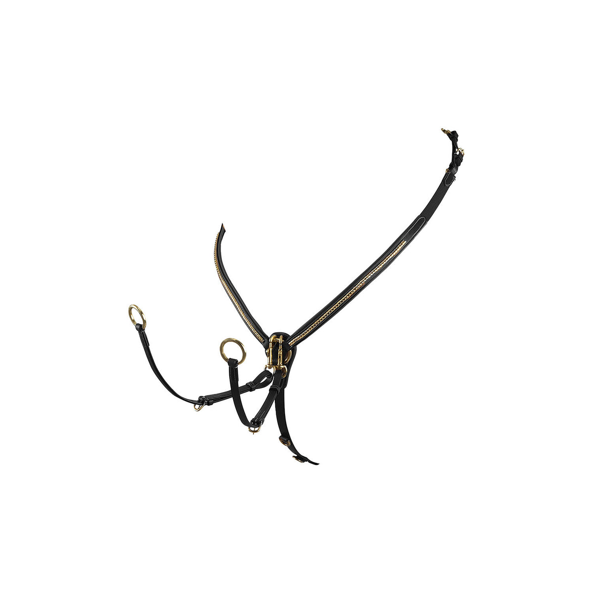 Equestro Tanned leather fork breastplate with brass clincher