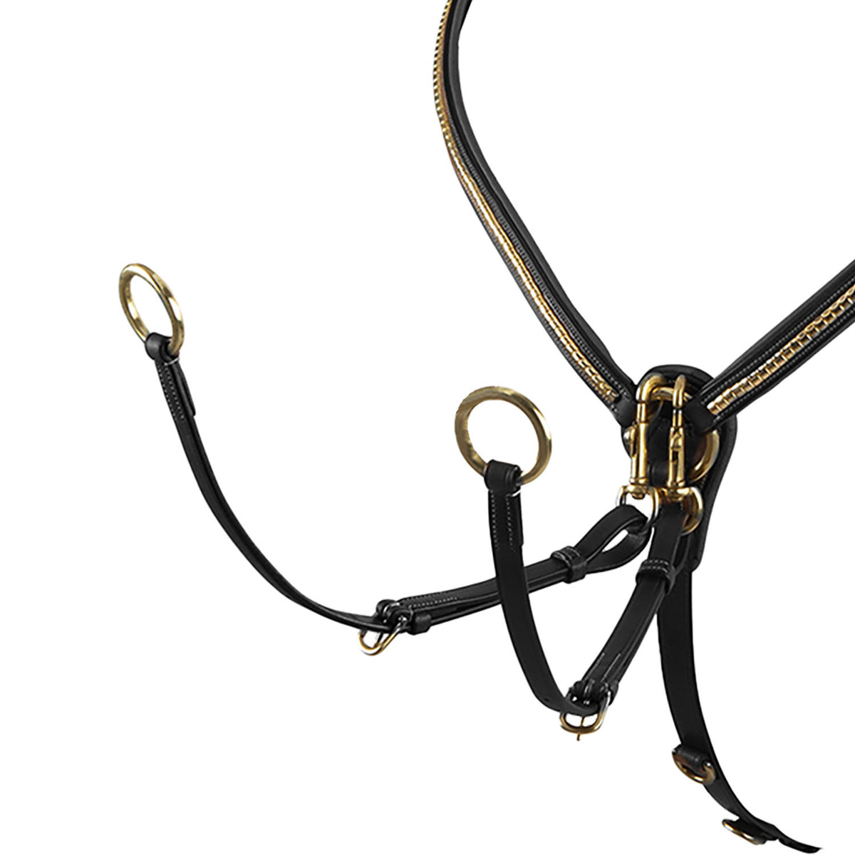 Equestro Tanned leather fork breastplate with brass clincher