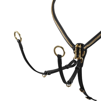 Equestro Tanned leather fork breastplate with brass clincher