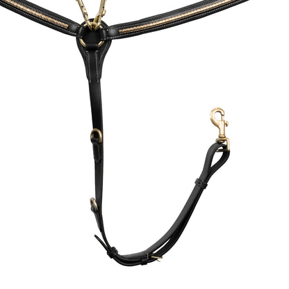 Equestro Tanned leather fork breastplate with brass clincher