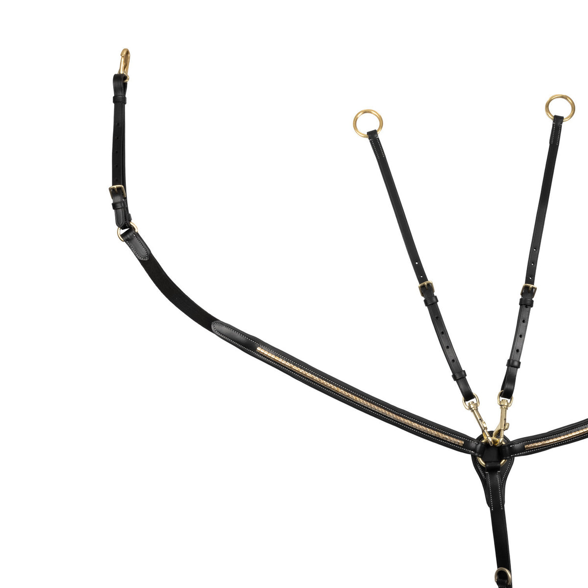 Equestro Tanned leather fork breastplate with brass clincher