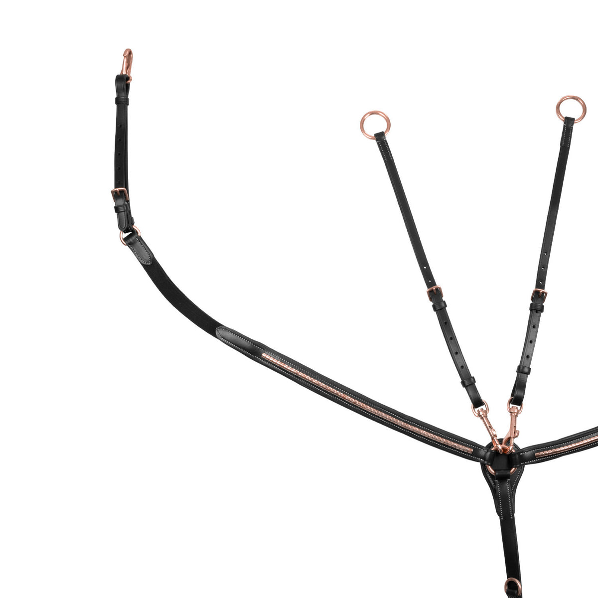 Equestro Breastplate with clincher rose gold leather fork