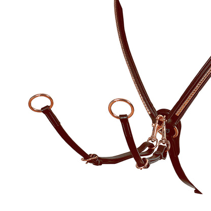 Equestro Breastplate with clincher rose gold leather fork