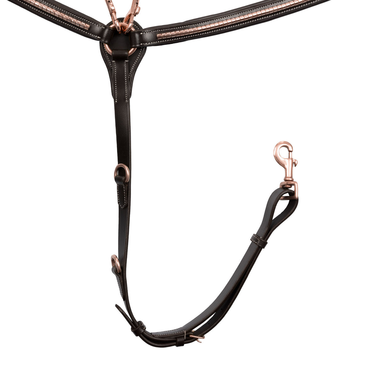 Equestro Breastplate with clincher rose gold leather fork