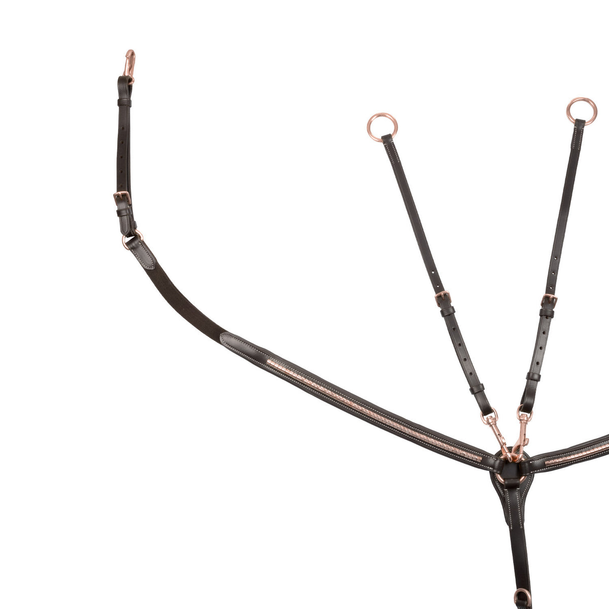 Equestro Breastplate with clincher rose gold leather fork