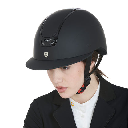 Equestro Ultra-light helmet with silk-effect shell