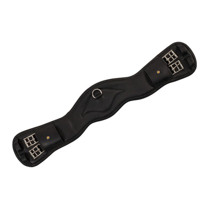Equestro Shaped leather dressage girth with logo pin