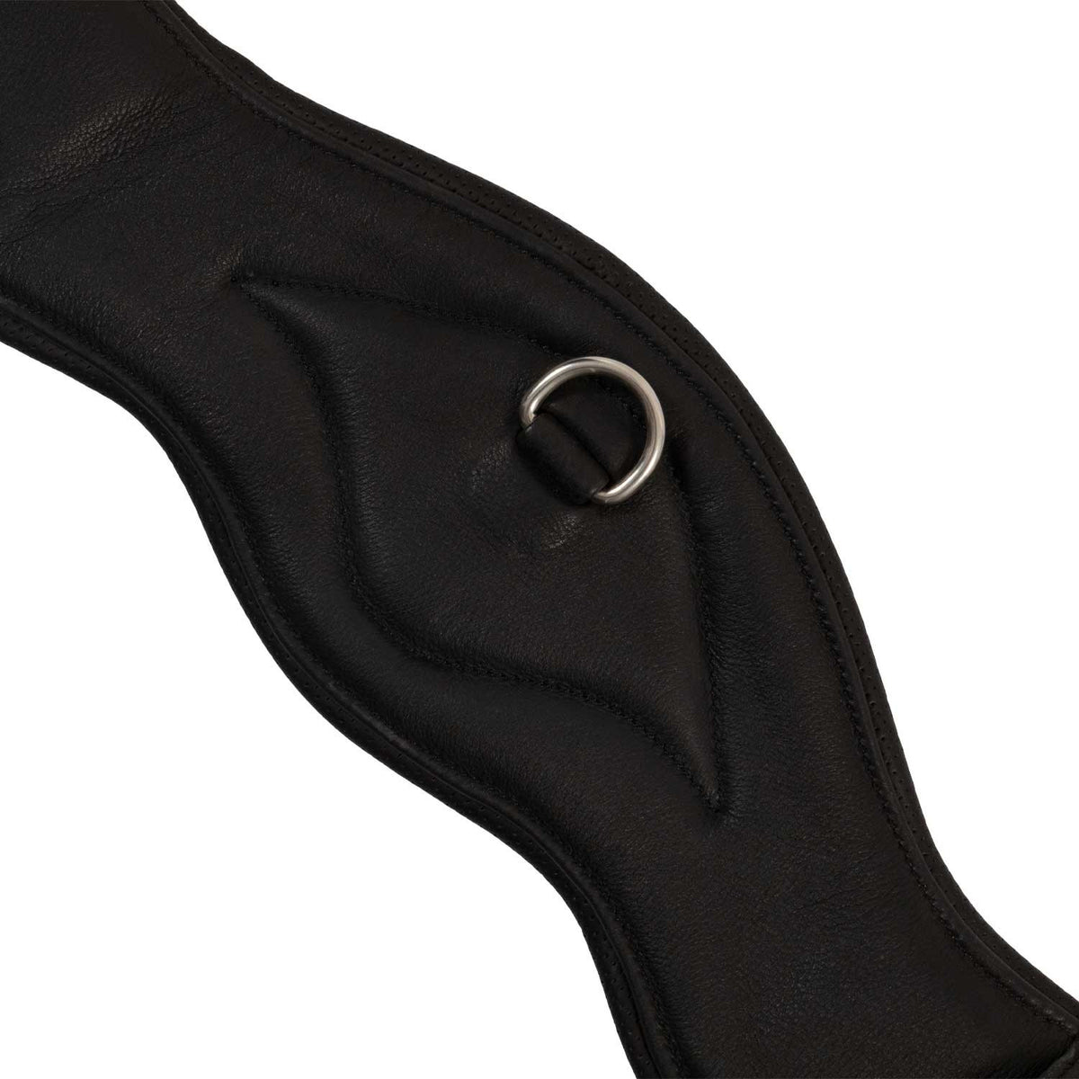 Equestro Shaped leather dressage girth with logo pin