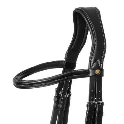 Equestro Anatomical bridle contrast stitching