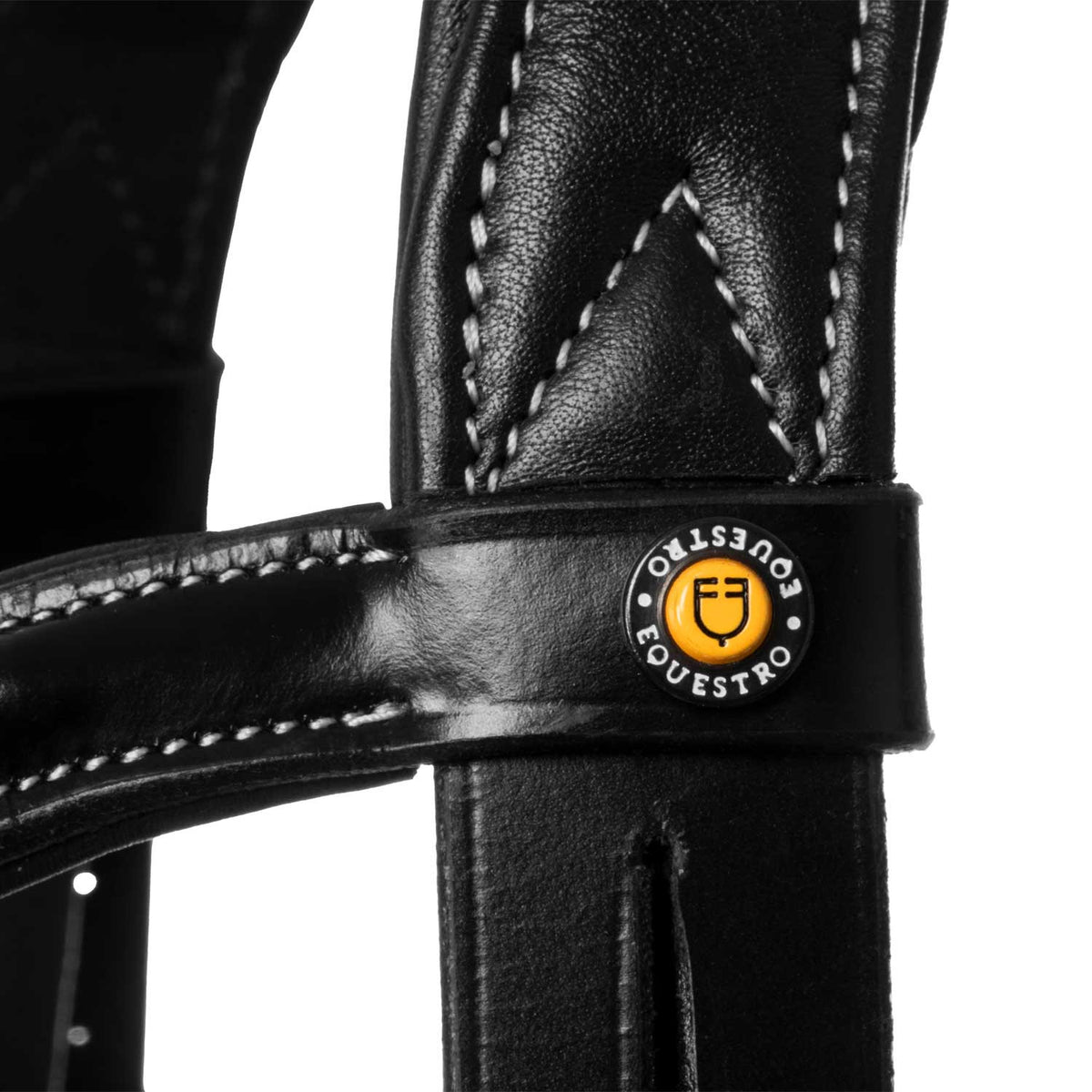 Equestro Anatomical bridle contrast stitching