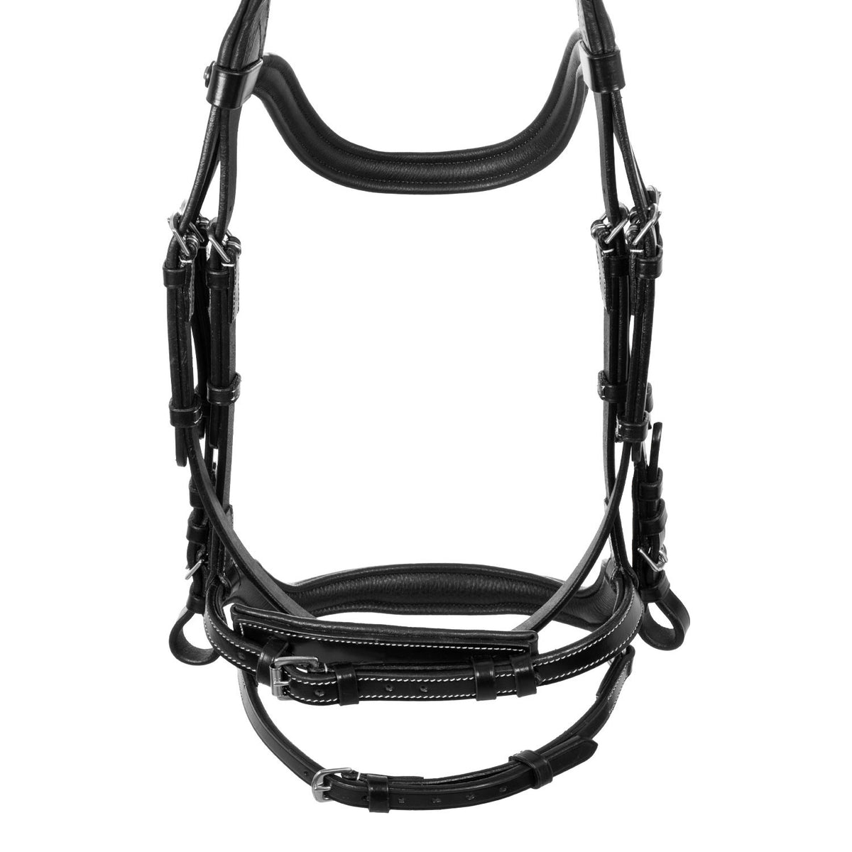 Equestro Anatomical bridle contrast stitching