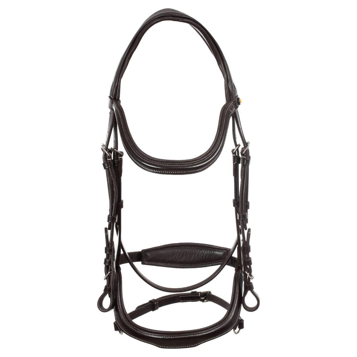 Equestro Anatomical bridle contrast stitching