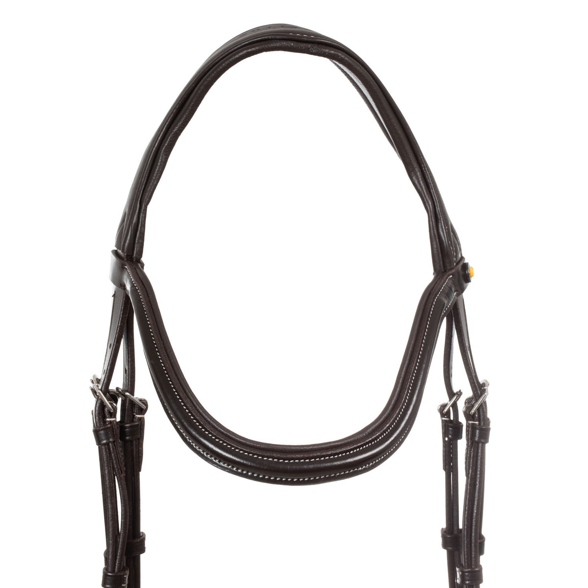 Equestro Anatomical bridle contrast stitching