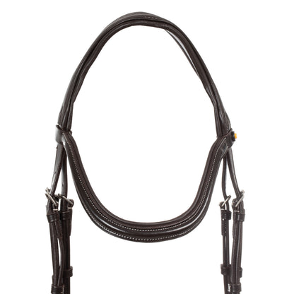 Equestro Anatomical bridle contrast stitching