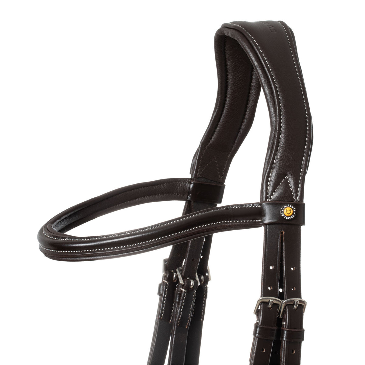 Equestro Anatomical bridle contrast stitching