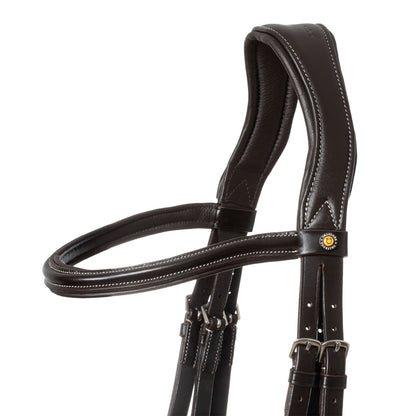 Equestro Anatomical bridle contrast stitching