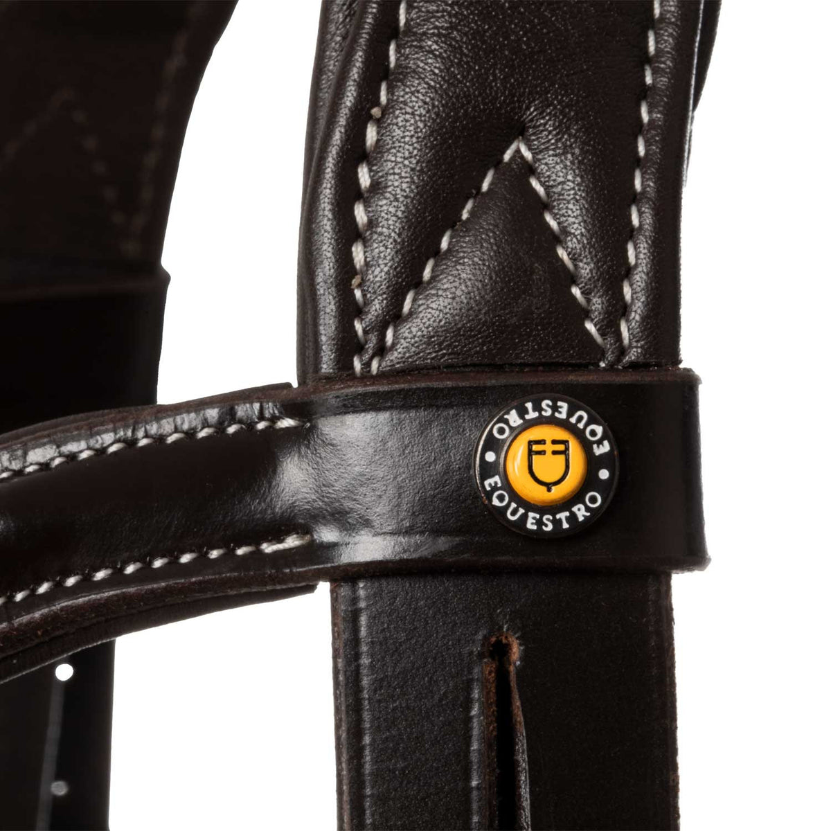 Equestro Anatomical bridle contrast stitching