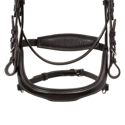 Equestro Anatomical bridle contrast stitching