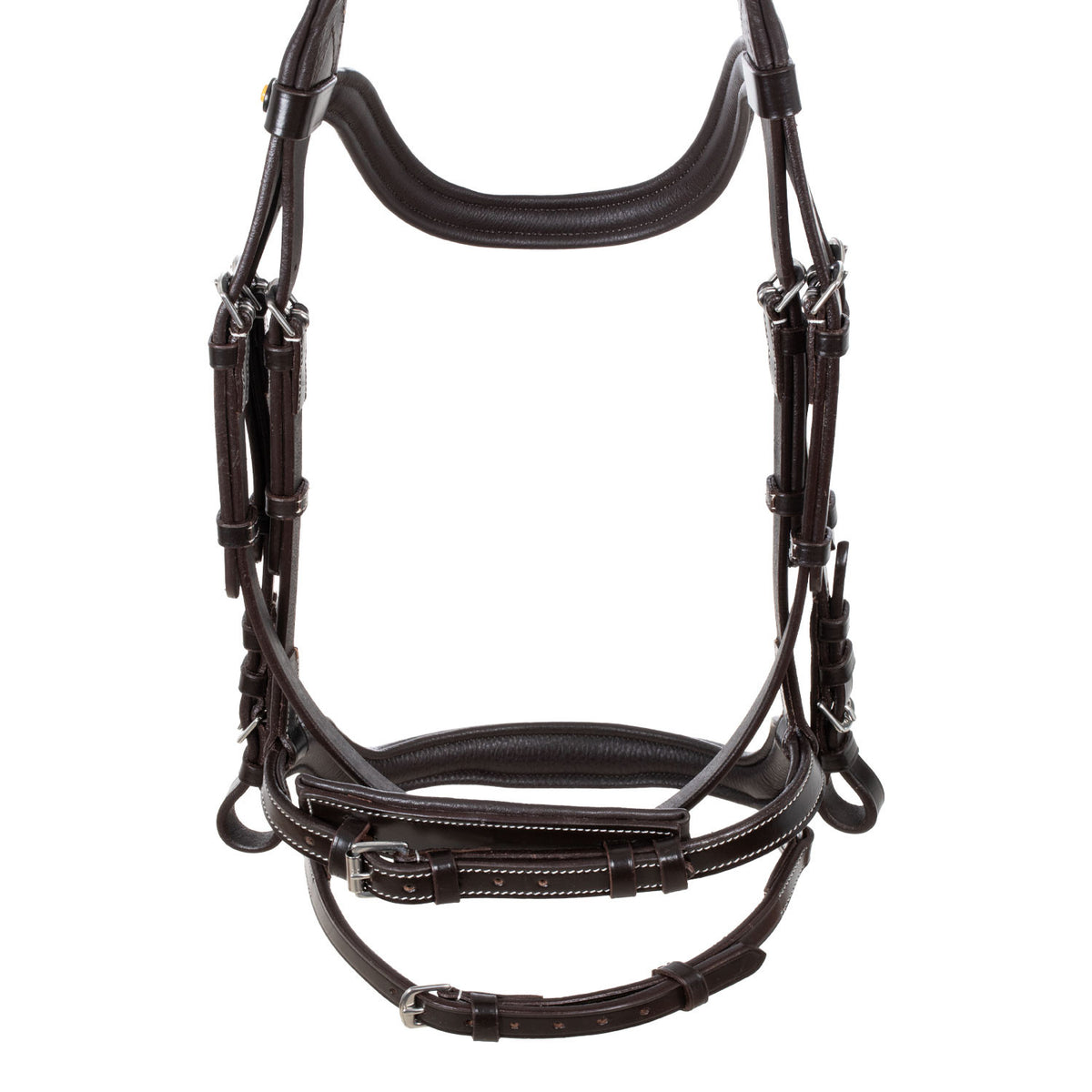 Equestro Anatomical bridle contrast stitching