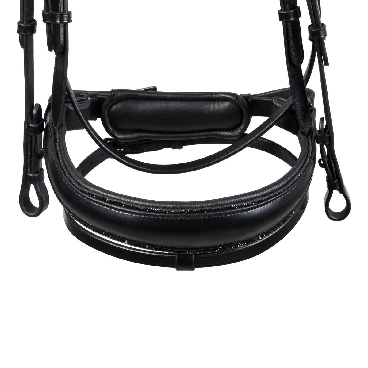 Equestro Anatomical leather dressage bridle with rhinestones