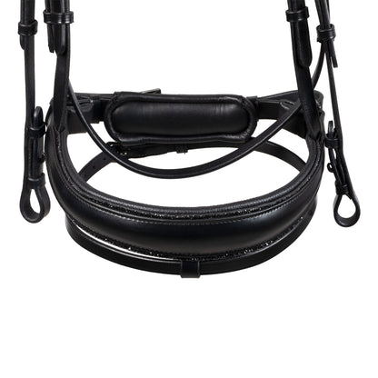 Equestro Anatomical leather dressage bridle with rhinestones