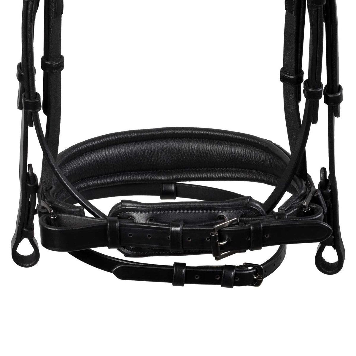 Equestro Anatomical leather dressage bridle with rhinestones