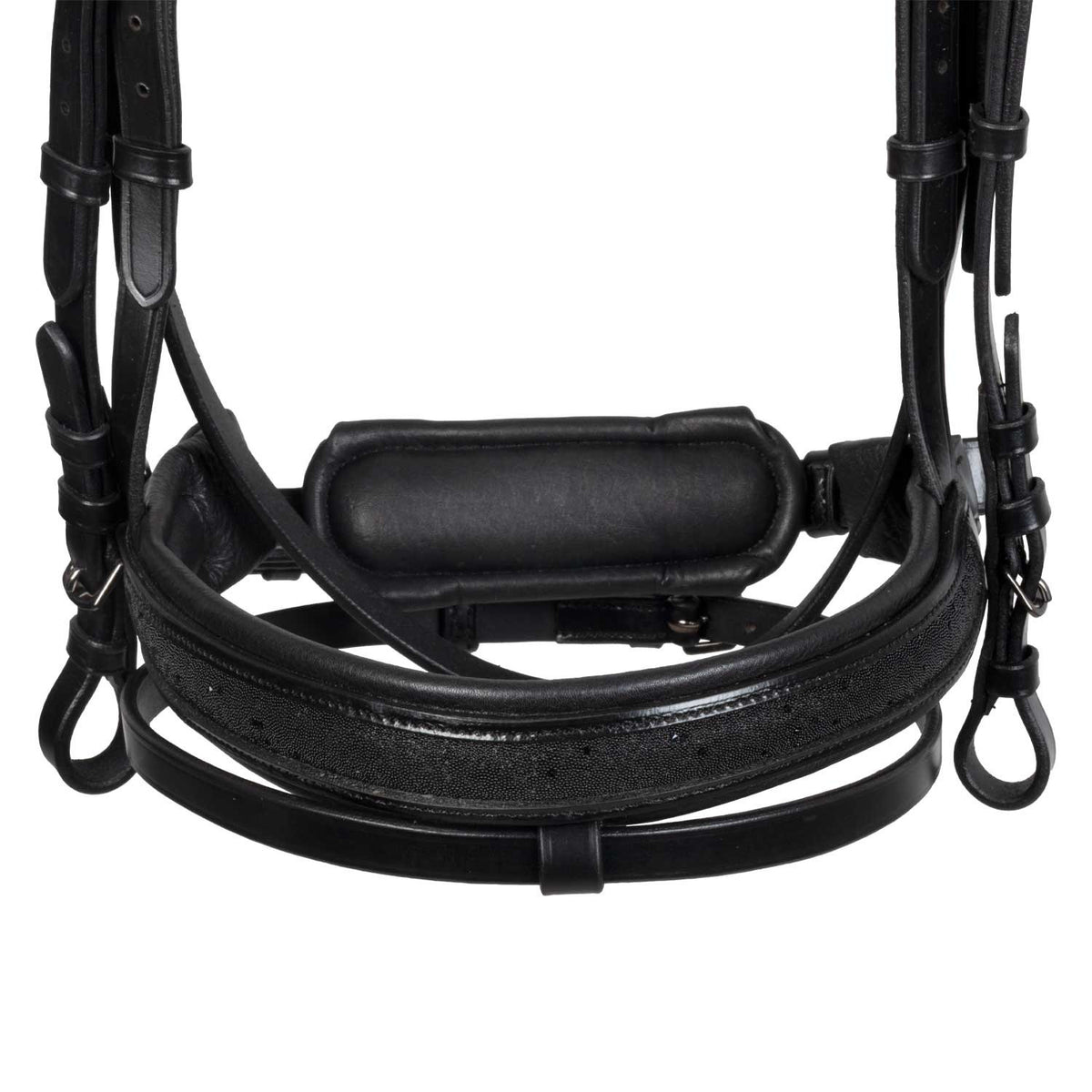 Equestro English leather bridle with glittery noseband