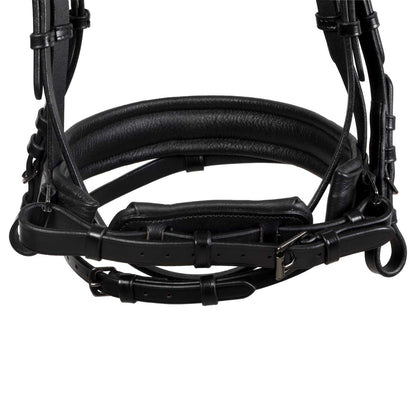 Equestro English leather bridle with glittery noseband