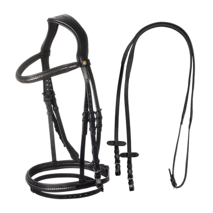Equestro Leather bridle with black clincher