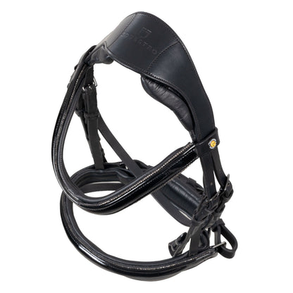 Equestro English bridle in polished leather with rhinestones