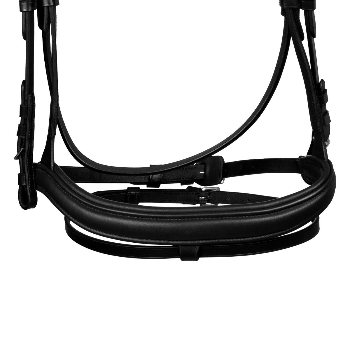 Equestro Black leather anatomical bridle with rhinestones