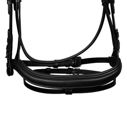 Equestro Black leather anatomical bridle with rhinestones