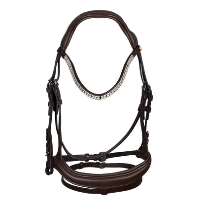 Equestro Black leather anatomical bridle with rhinestones