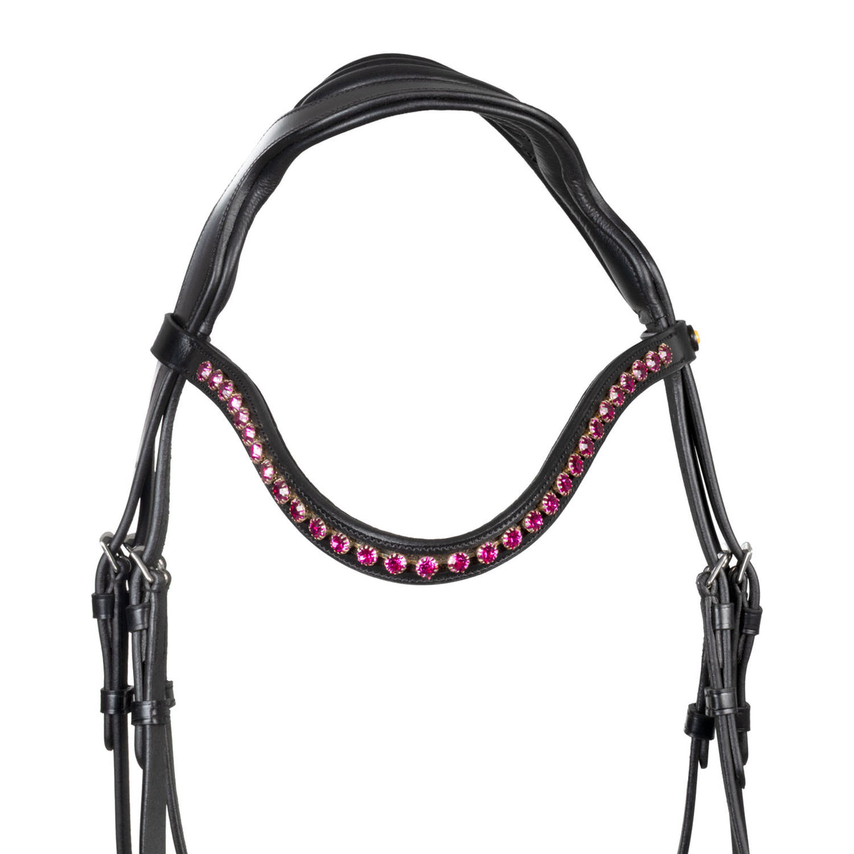 Equestro Anatomical bridle with fuchsia rhinestones