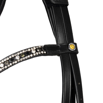 Equestro English leather bridle with rhinestone browband